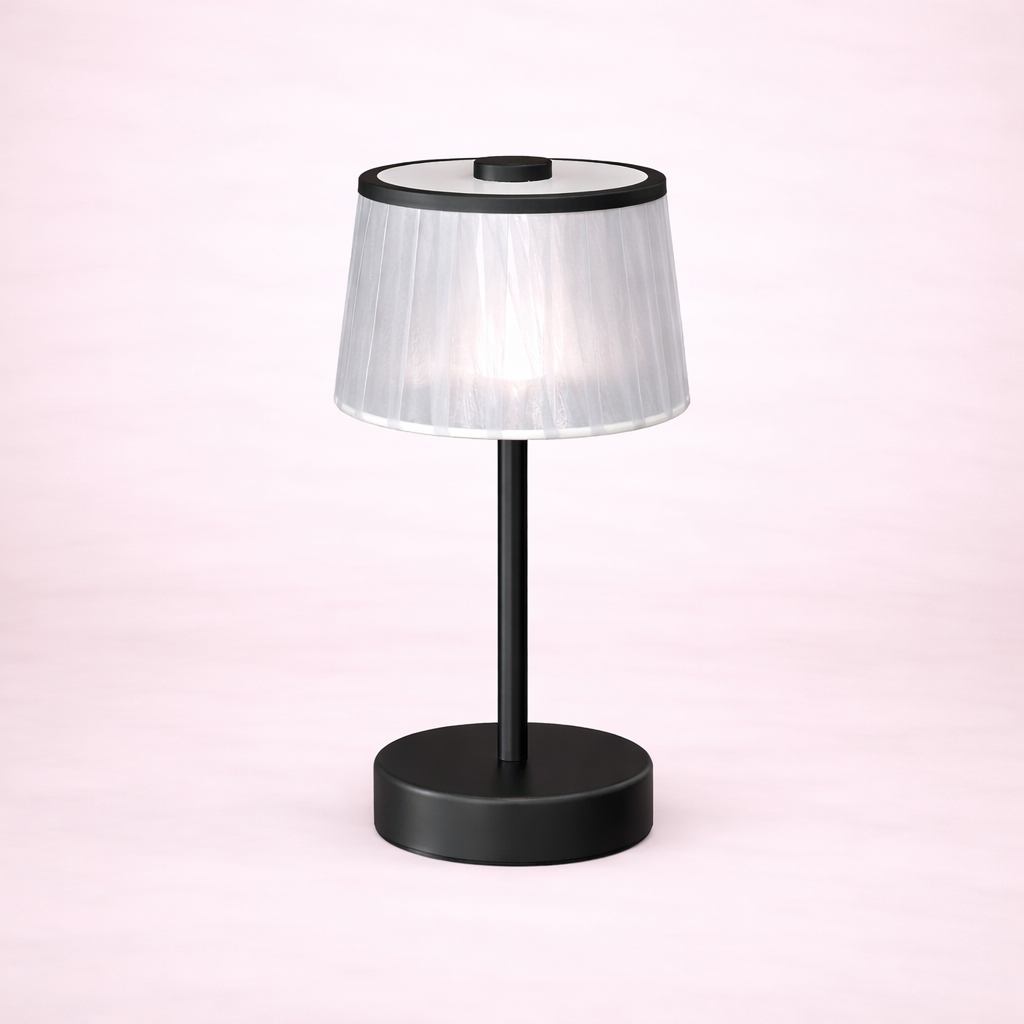 Minimalist Fabric Accent Table Lamp with USB Charging