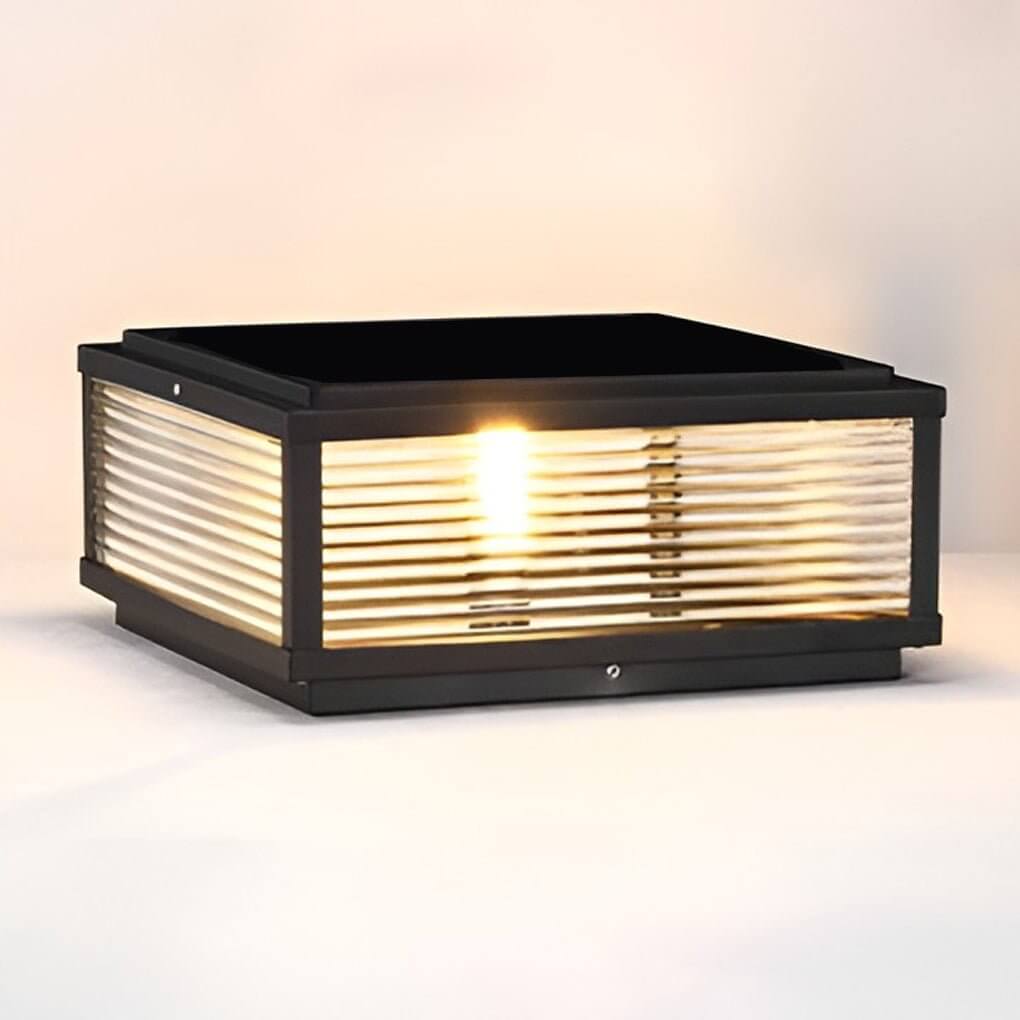 Square Pillar Light Ribbed Glass Outdoor Metal Light - product image 12