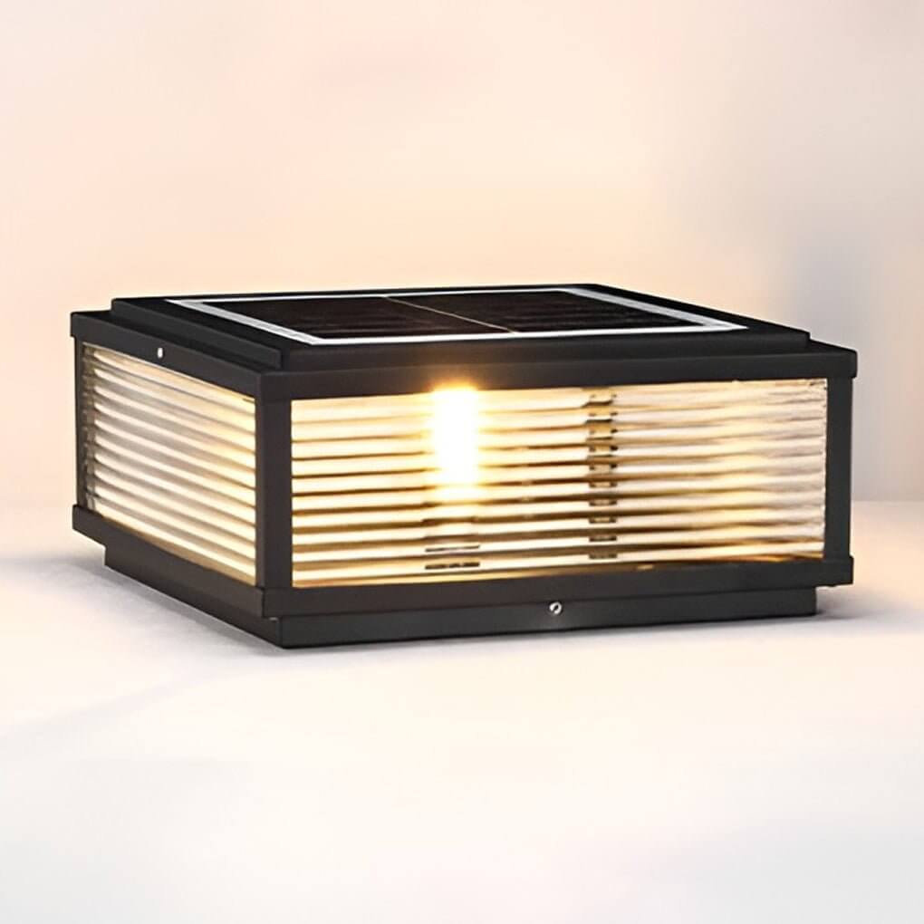 Square Pillar Light Ribbed Glass Outdoor Metal Light - product image 13