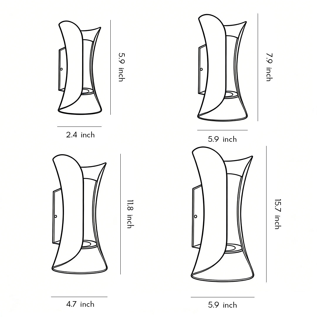 Up Down Lighting Wall Lights Modern Curved LED Waterproof Light - product image 20