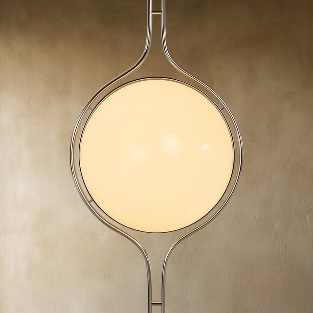 Airayvis Cream Orb Floor to Ceiling Lamp styled in modern American living room – soft ambient light scene