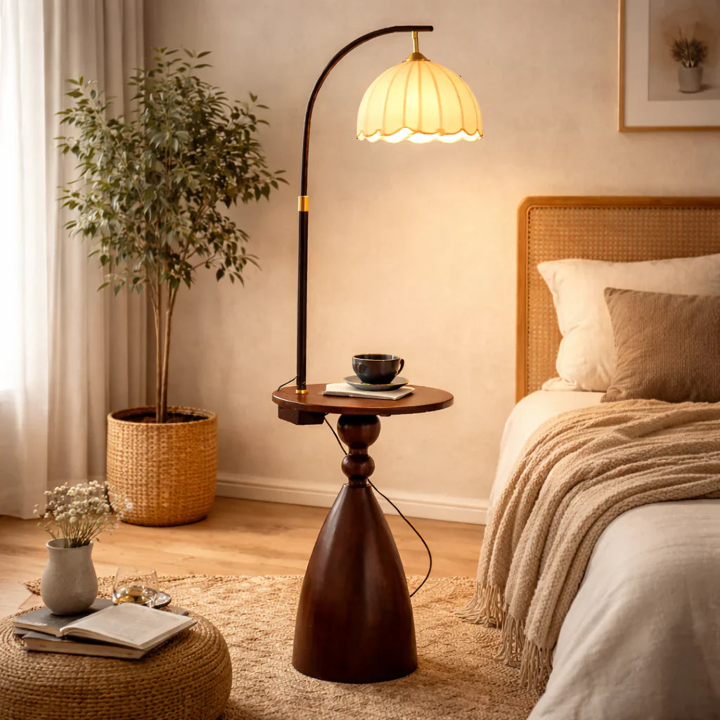 Vintage Lotus Wabi-Sabi Floor Lamp – Retro Ambient Light | Airayvis