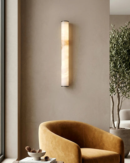 Close-up of the modern metal wall sconce finish