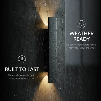 Black Linear Exterior Wall Sconces Modern Porch Patio Light Fixture Waterproof Outdoor Wall Lights