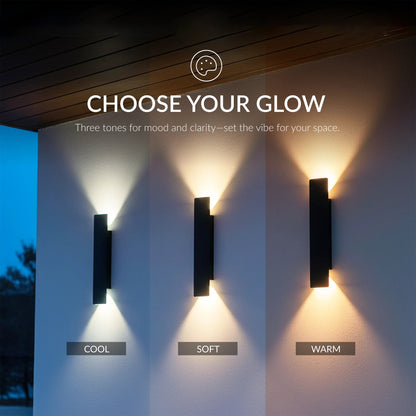 Black Linear Exterior Wall Sconces Modern Porch Patio Light Fixture Waterproof Outdoor Wall Lights