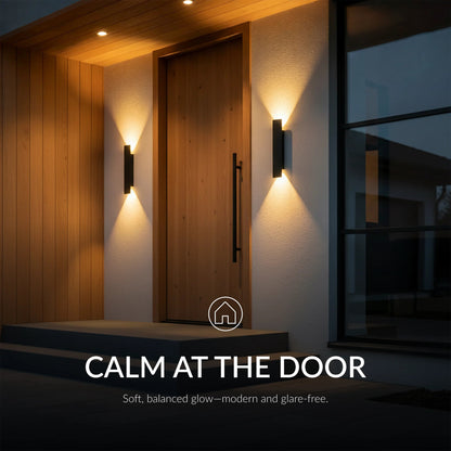 Black Linear Exterior Wall Sconces Modern Porch Patio Light Fixture Waterproof Outdoor Wall Lights