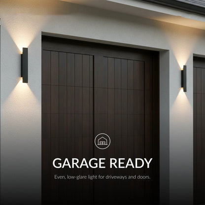 Black Linear Exterior Wall Sconces Modern Porch Patio Light Fixture Waterproof Outdoor Wall Lights