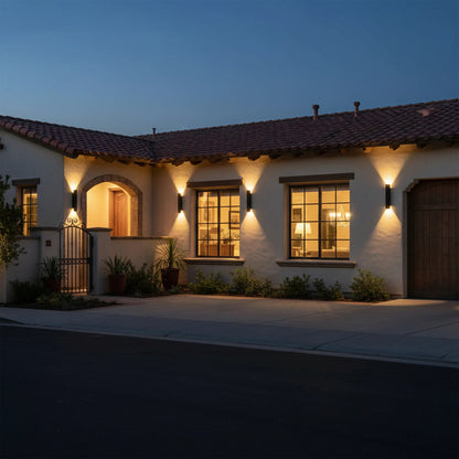 Black Linear Exterior Wall Sconces Modern Porch Patio Light Fixture Waterproof Outdoor Wall Lights