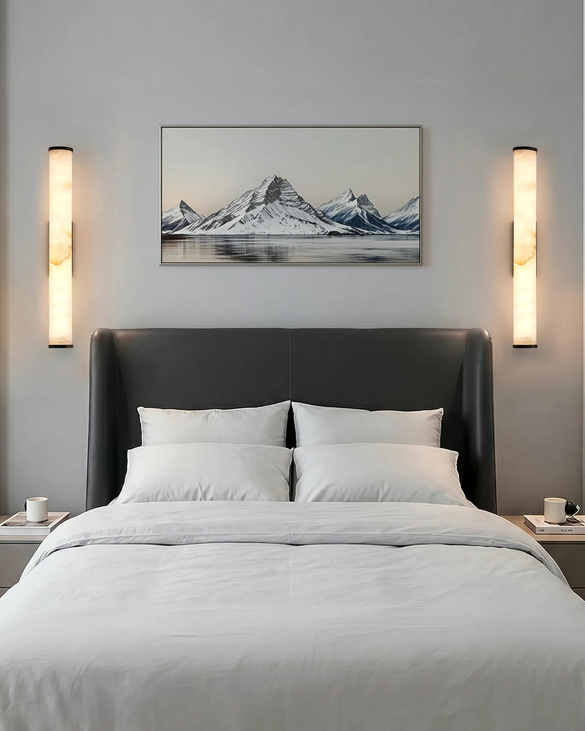 Minimal metal wall sconce detail