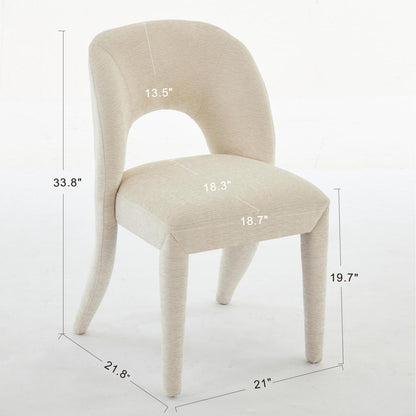 Set of 2 Dining Chairs Features a Hollowed-Out backrest Design for Restaurant Kitchens