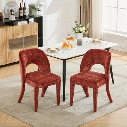Set of 2 Dining Chairs Features a Hollowed-Out backrest Design for Restaurant Kitchens