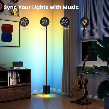 Smart RGBIC Floor Lamp with App & Voice Control for Living Room