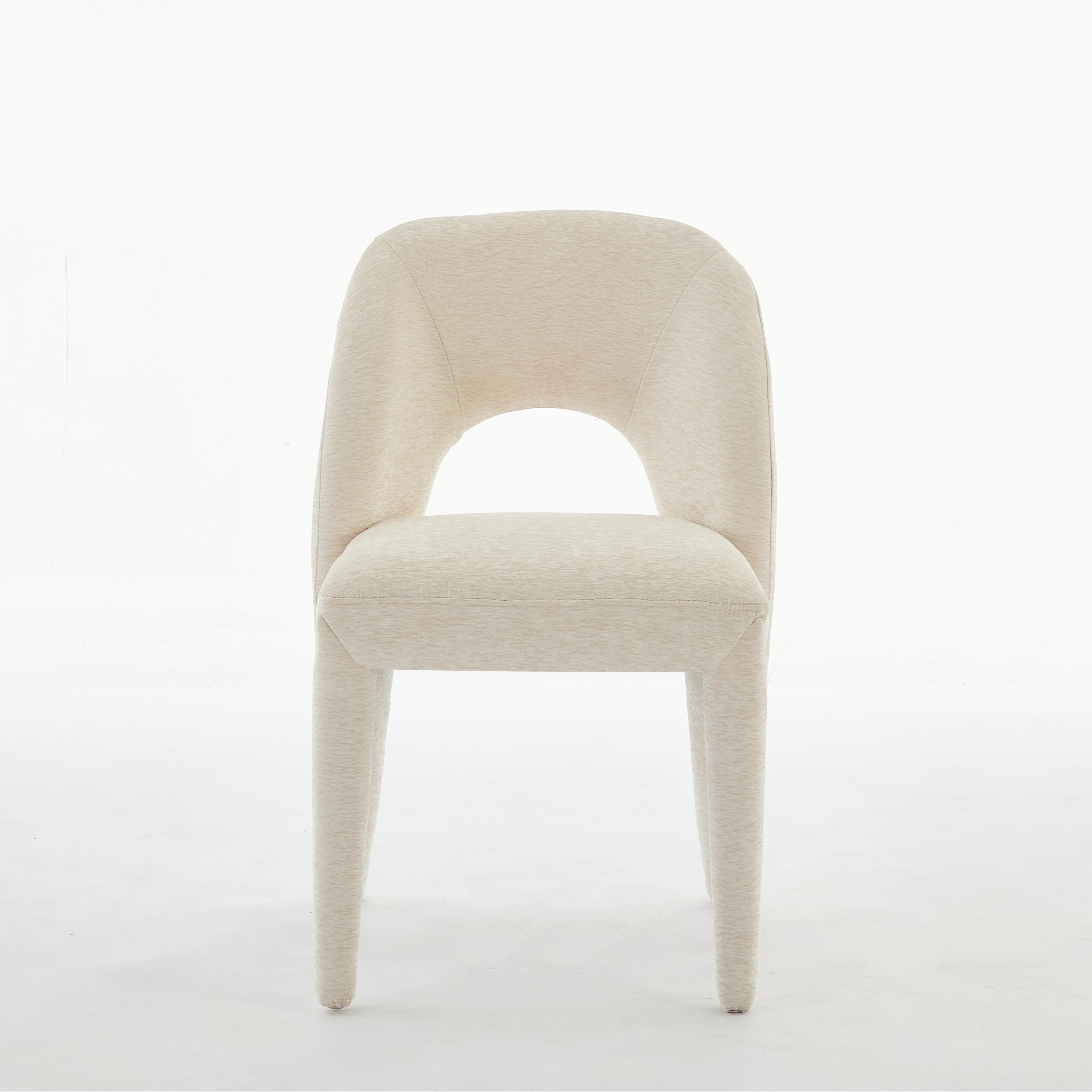 Set of 2 Dining Chairs Features a Hollowed-Out backrest Design for Restaurant Kitchens