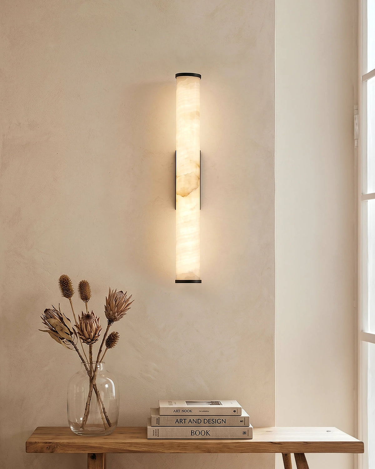 Contemporary wall sconce with soft diffused light