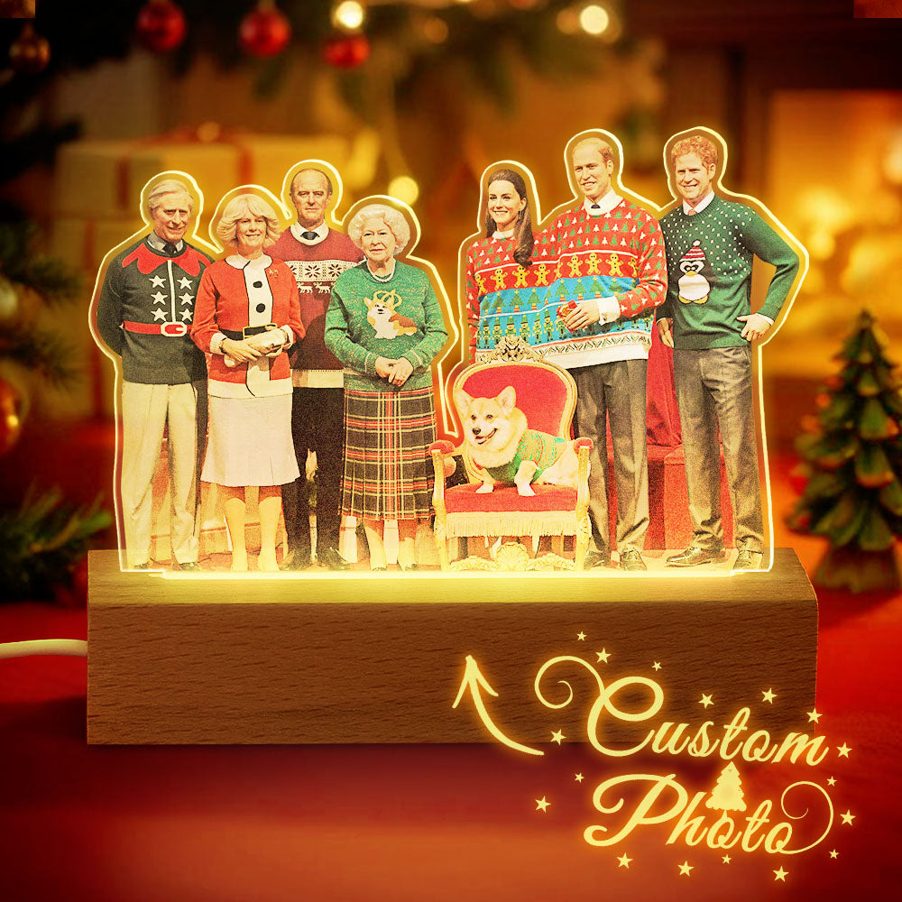 Personalized Photo Shape 3D LED Light Christmas Gift For Family Members