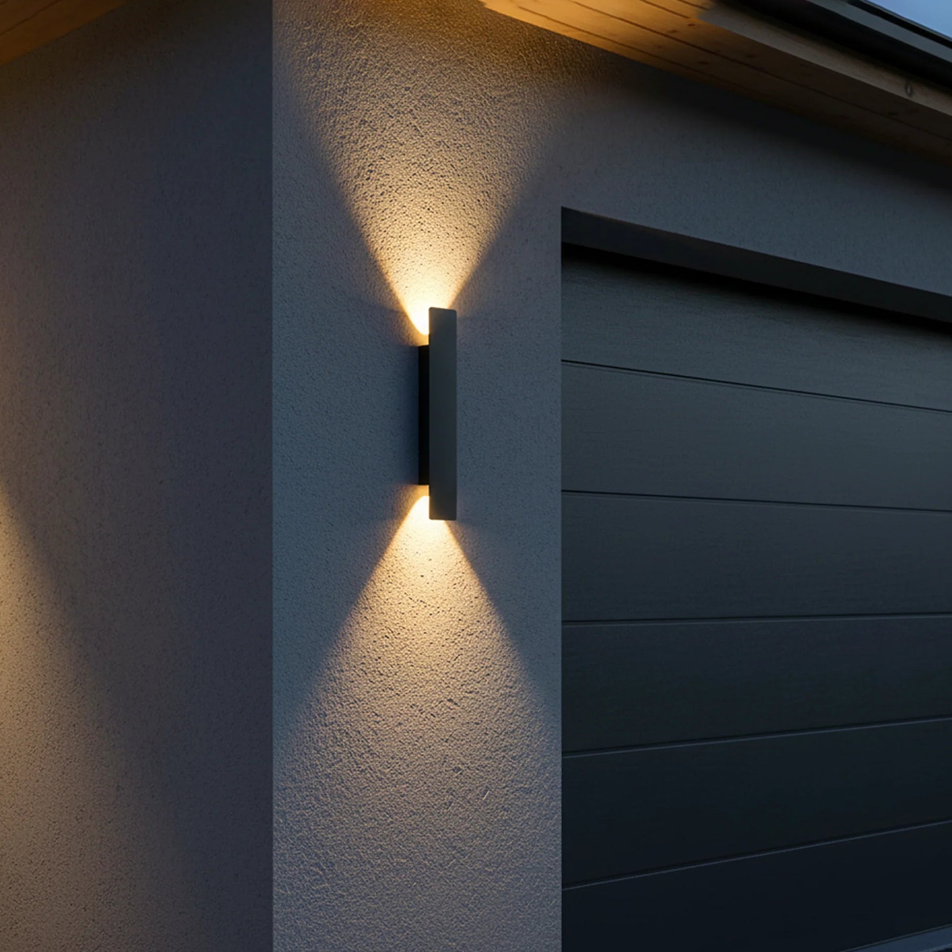 Black Linear Exterior Wall Sconces Modern Porch Patio Light Fixture Waterproof Outdoor Wall Lights