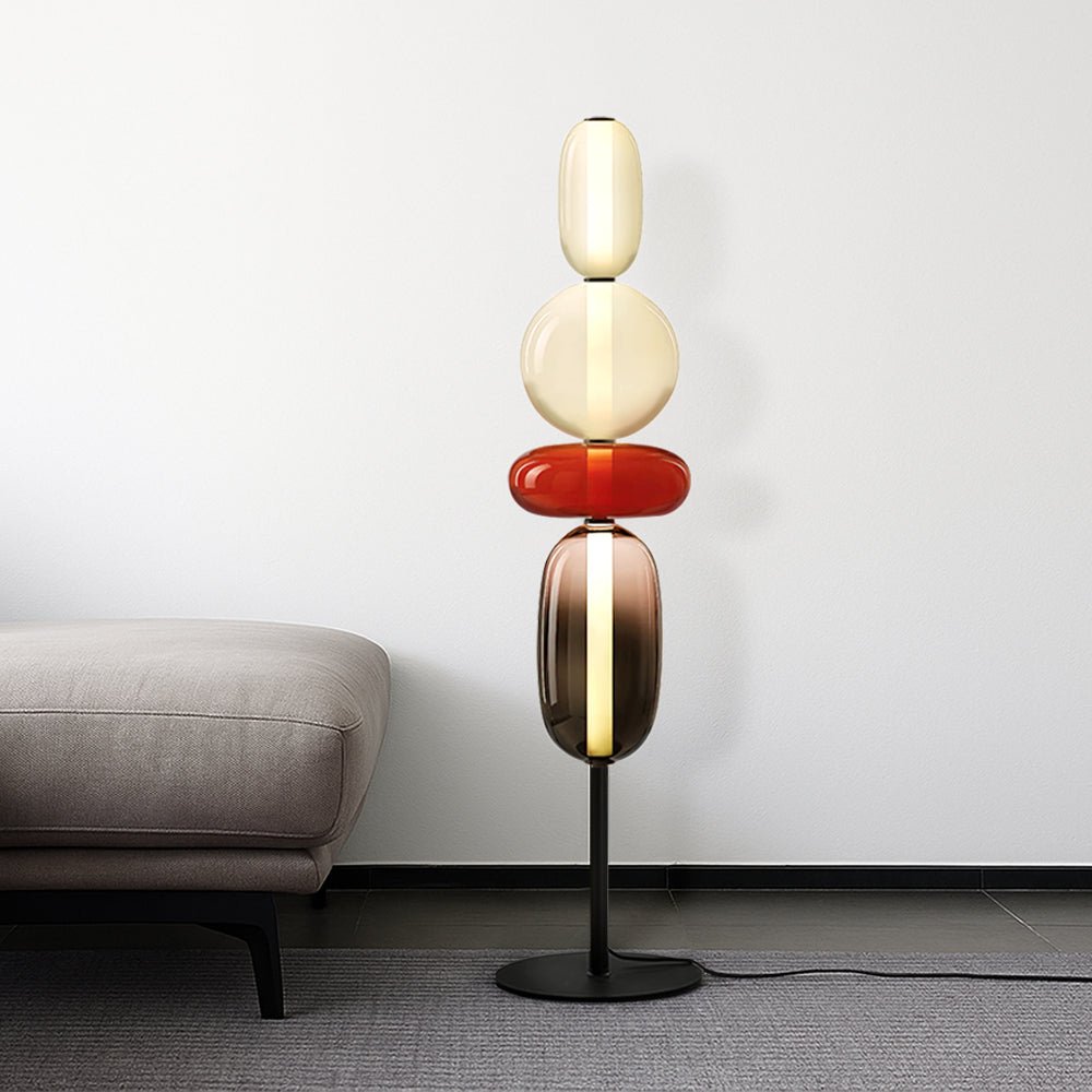 Modern Candy Stacked Glass Floor Lamp