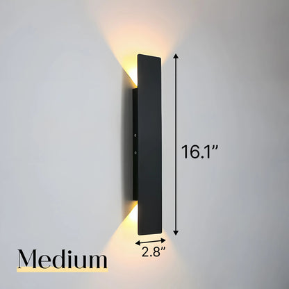 Black Linear Exterior Wall Sconces Modern Porch Patio Light Fixture Waterproof Outdoor Wall Lights