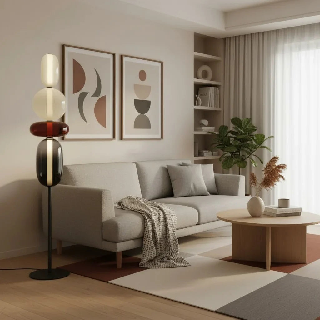 Modern Candy Stacked Glass Floor Lamp