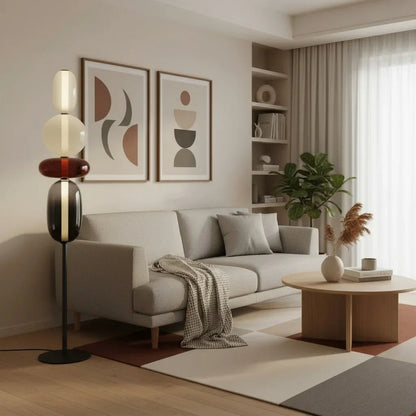 Modern Candy Stacked Glass Floor Lamp