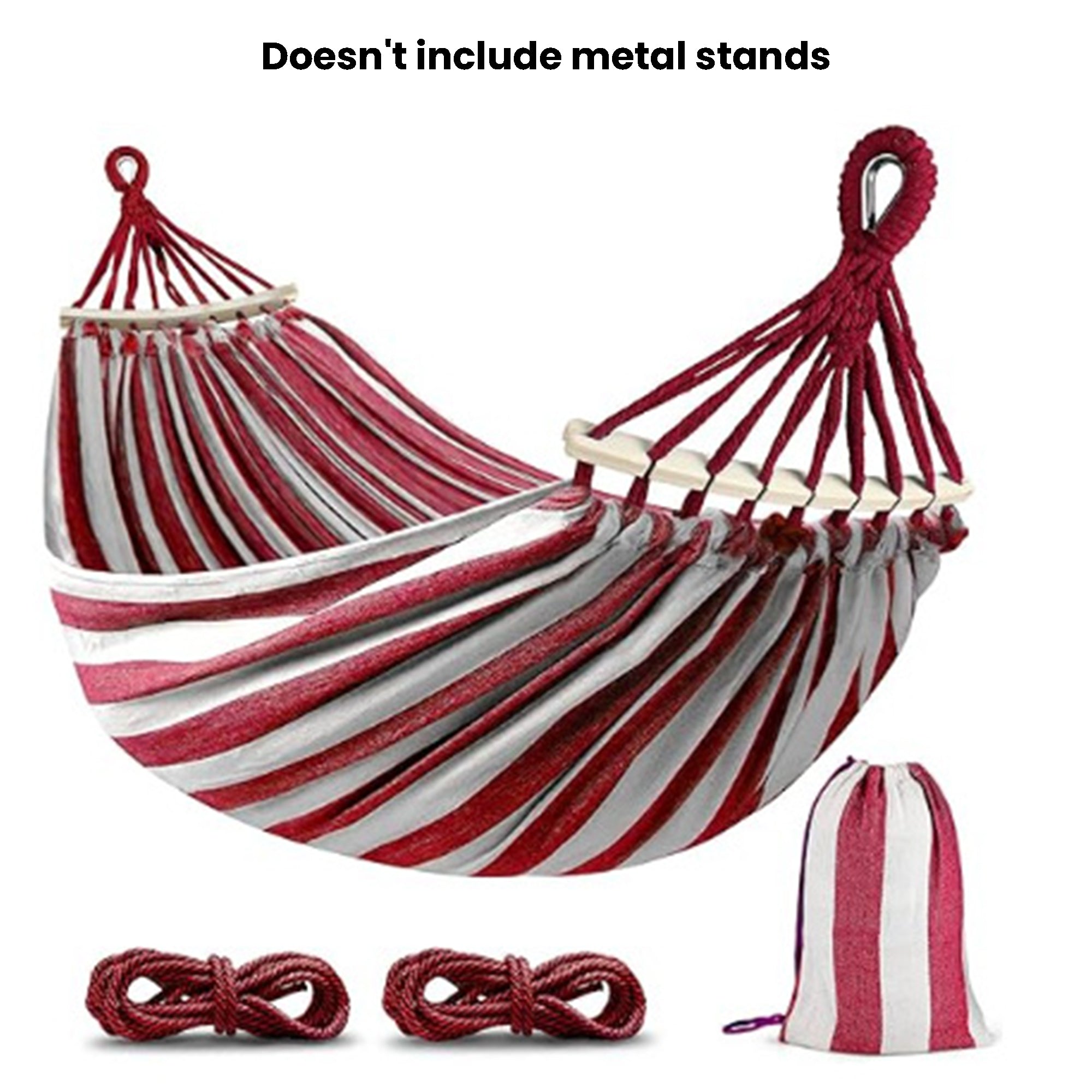 Brazilian-Style Canvas Hammock with/without Metal Stand & Storage Bag