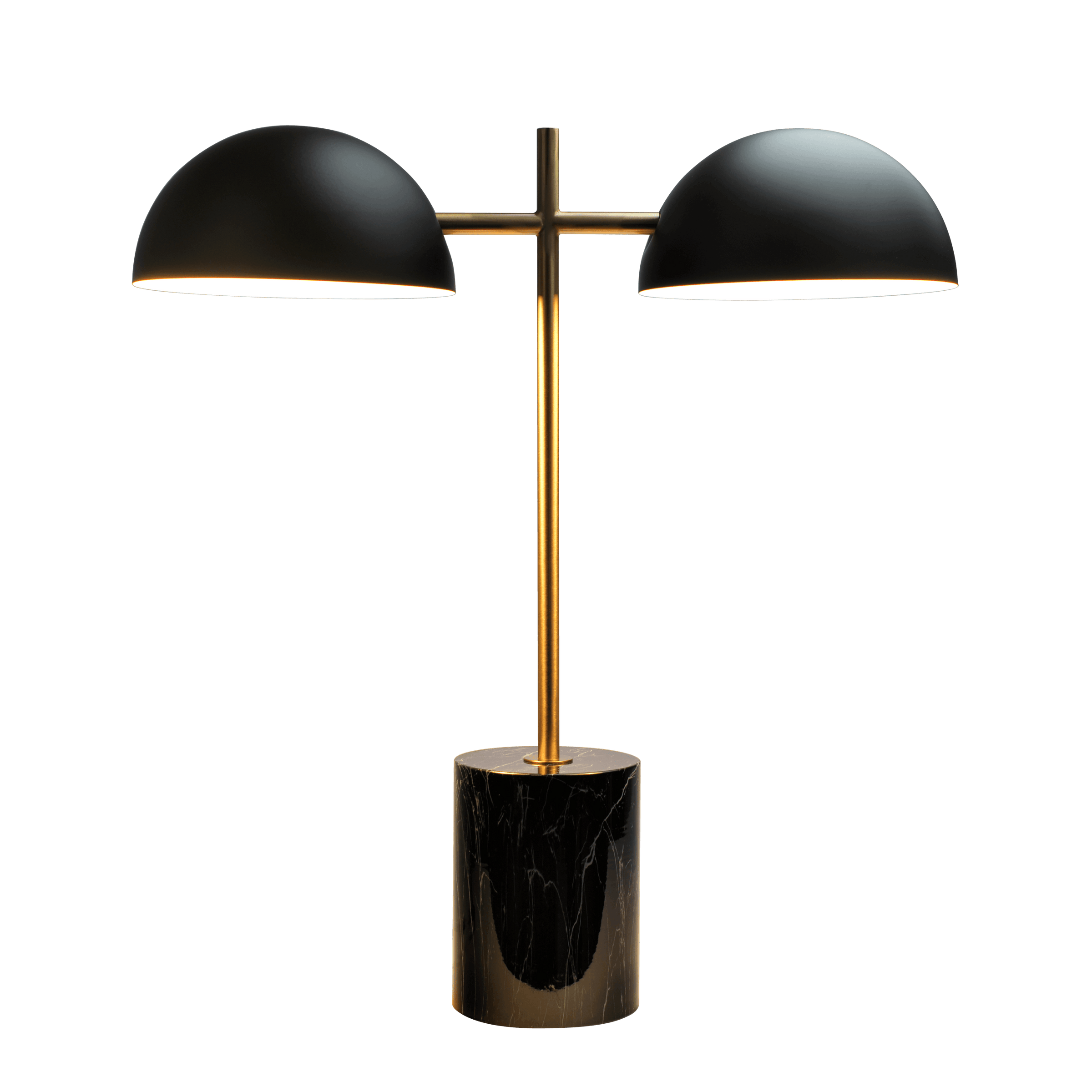 Nova Hydro Black Table Lamp with On/Off Switch, Double Lamp, Faux Marble Base 22.4' H X 20' W X 7.9' D for Living Room, Desk Lamps for Office Reading