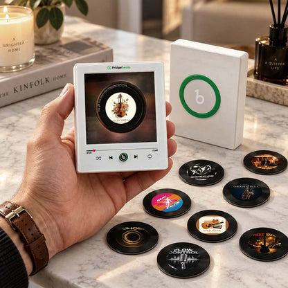 Personalized Photo Music Vinyl Fridge Magnet – Custom Record with Rotating Vinyl & LED Light, Unique Couple Memory Gift