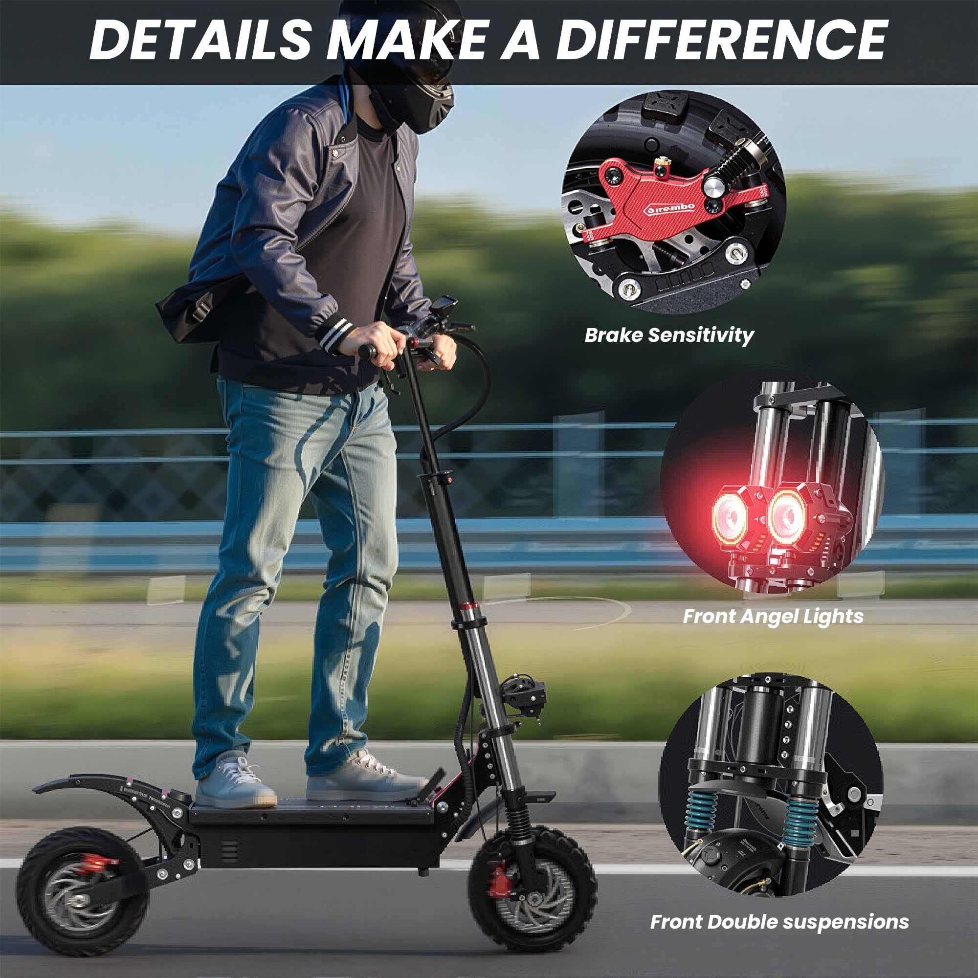 【ローダー付！】 ヨビニオンマルル 4枚 S60X Off Road Scooter Folding E-Scooter with Dual Motor Fast