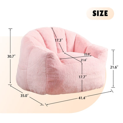 Oversized Faux Fur Bean Bag Chair Stuffed Lounge Sofa for Adults & Kids Perfect for Gaming Reading & Relaxing