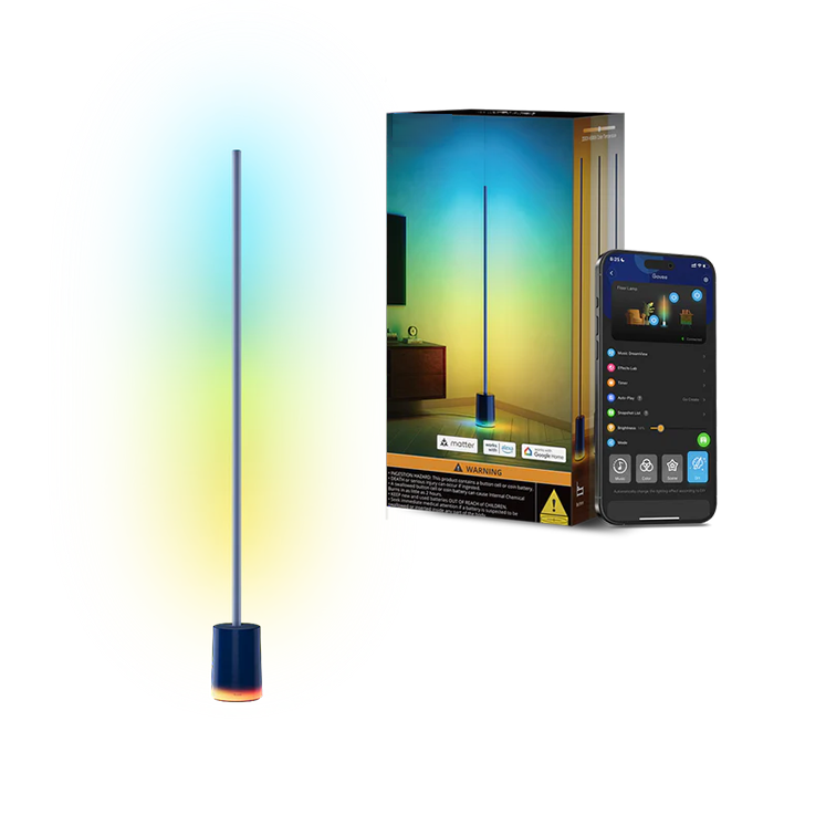 Smart RGBIC Floor Lamp with App & Voice Control for Living Room