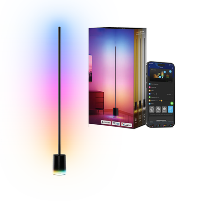 Smart RGBIC Floor Lamp with App & Voice Control for Living Room
