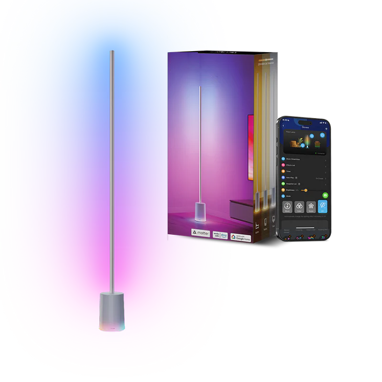 Smart RGBIC Floor Lamp with App & Voice Control for Living Room