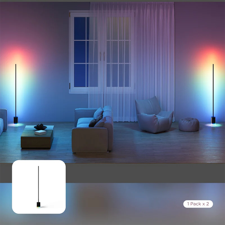 Smart RGBIC Floor Lamp with App & Voice Control for Living Room