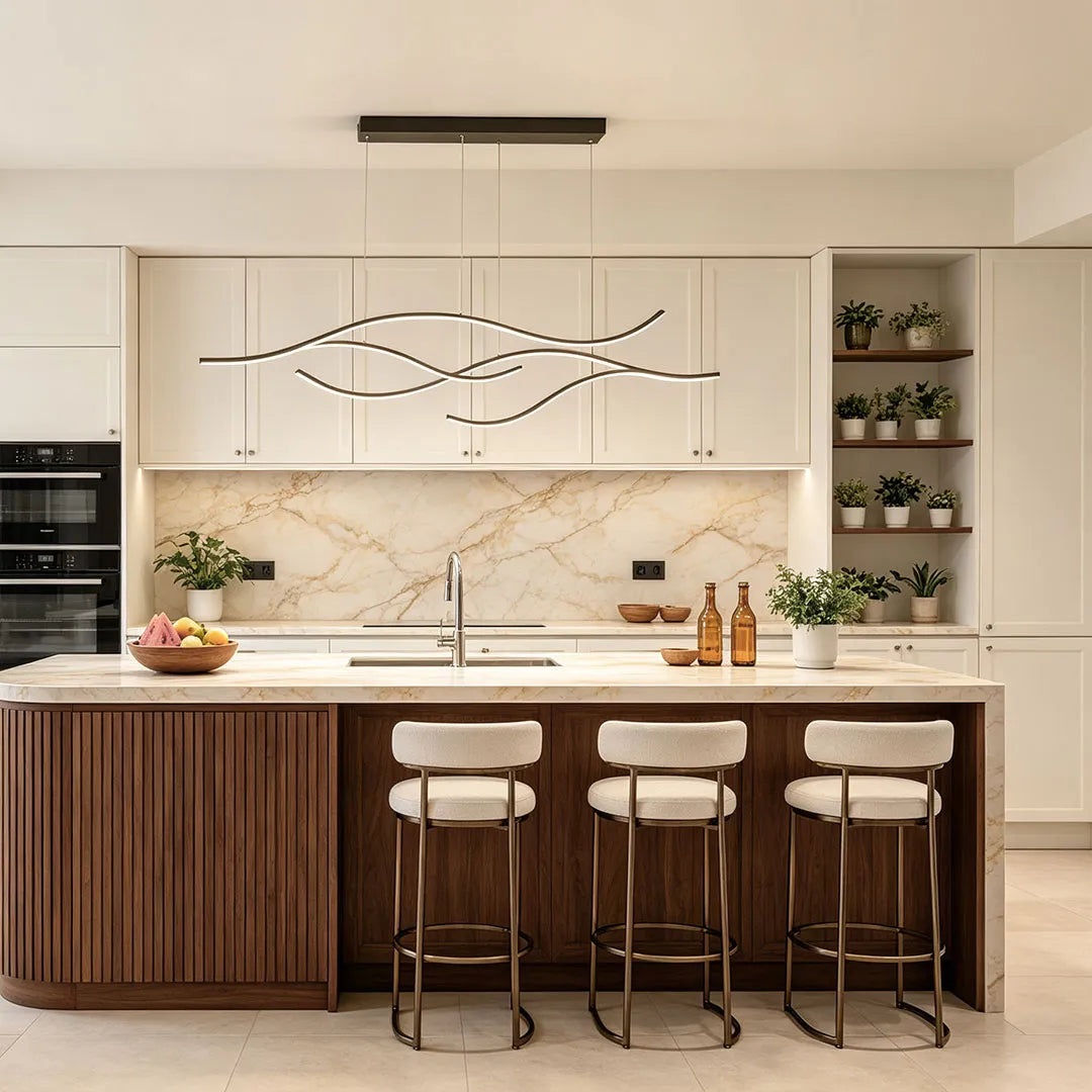 Curved LED Pendant Light Wavy LED Metal Ceiling Light - product image 7