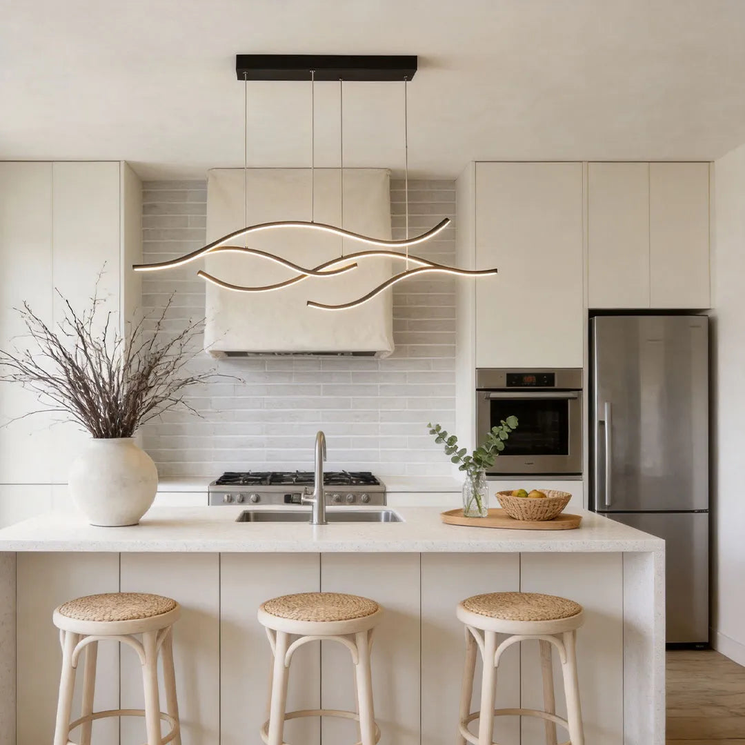 Curved LED Pendant Light Wavy LED Metal Ceiling Light - product image 8