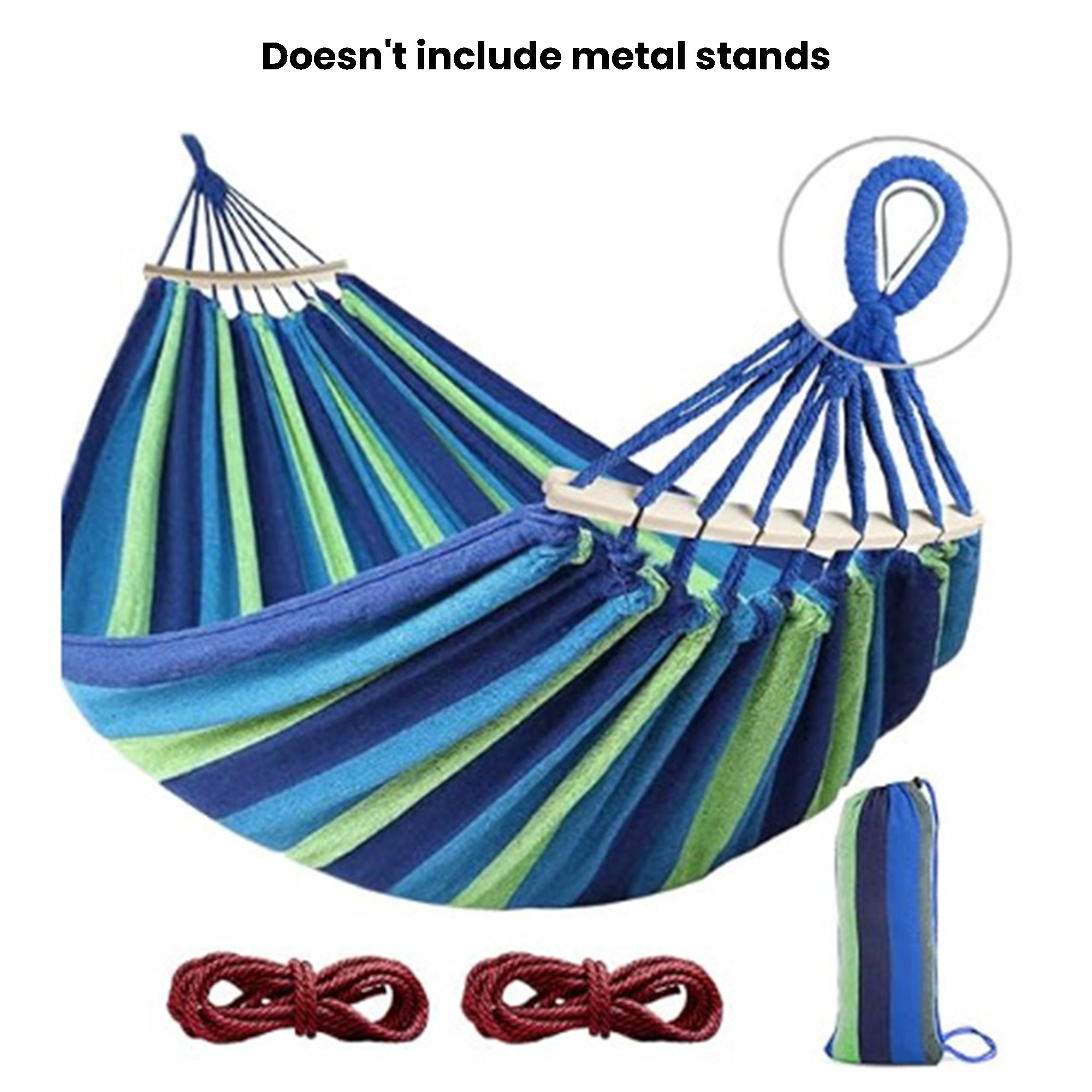 Brazilian-Style Canvas Hammock with/without Metal Stand & Storage Bag