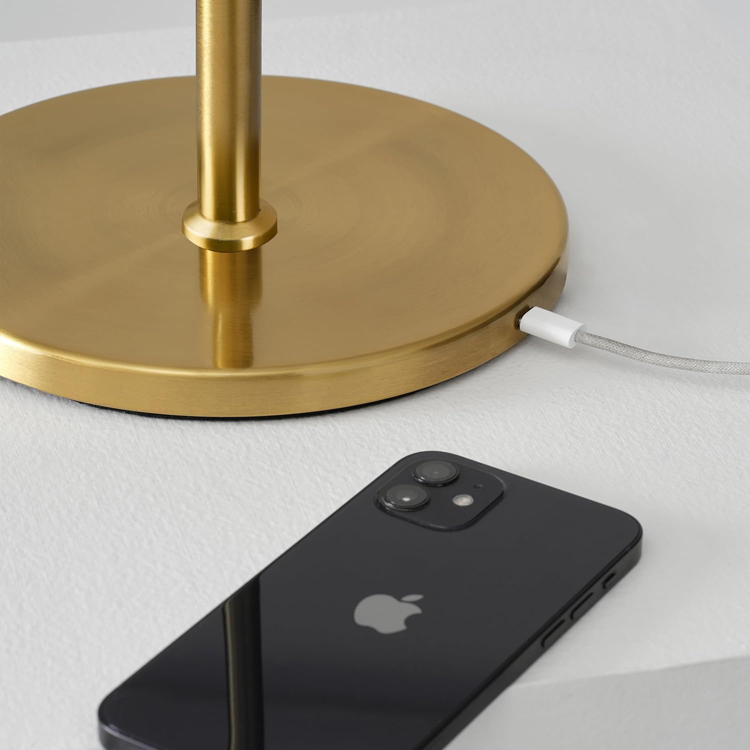 Sphere Table Lamp Contemporary Living Room Decor 2 LED Globe Lights USB Port