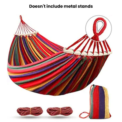 Brazilian-Style Canvas Hammock with/without Metal Stand & Storage Bag