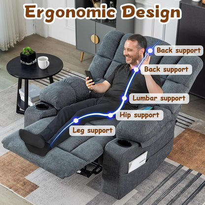 Massage Recliner Chair Sofa with Heating & Vibration – Full-Body Relaxation Lounge Seat