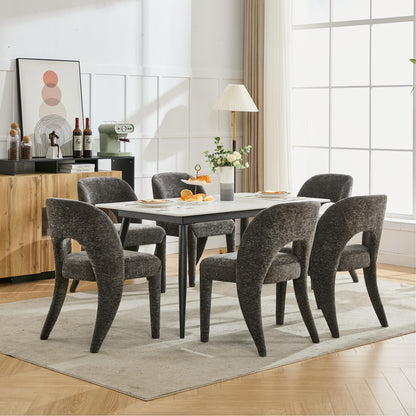 Set of 2 Dining Chairs Features a Hollowed-Out backrest Design for Restaurant Kitchens