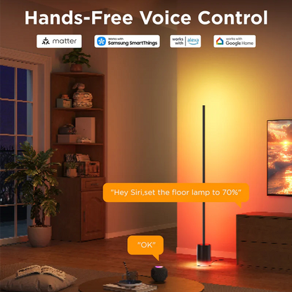 Smart RGBIC Floor Lamp with App & Voice Control for Living Room