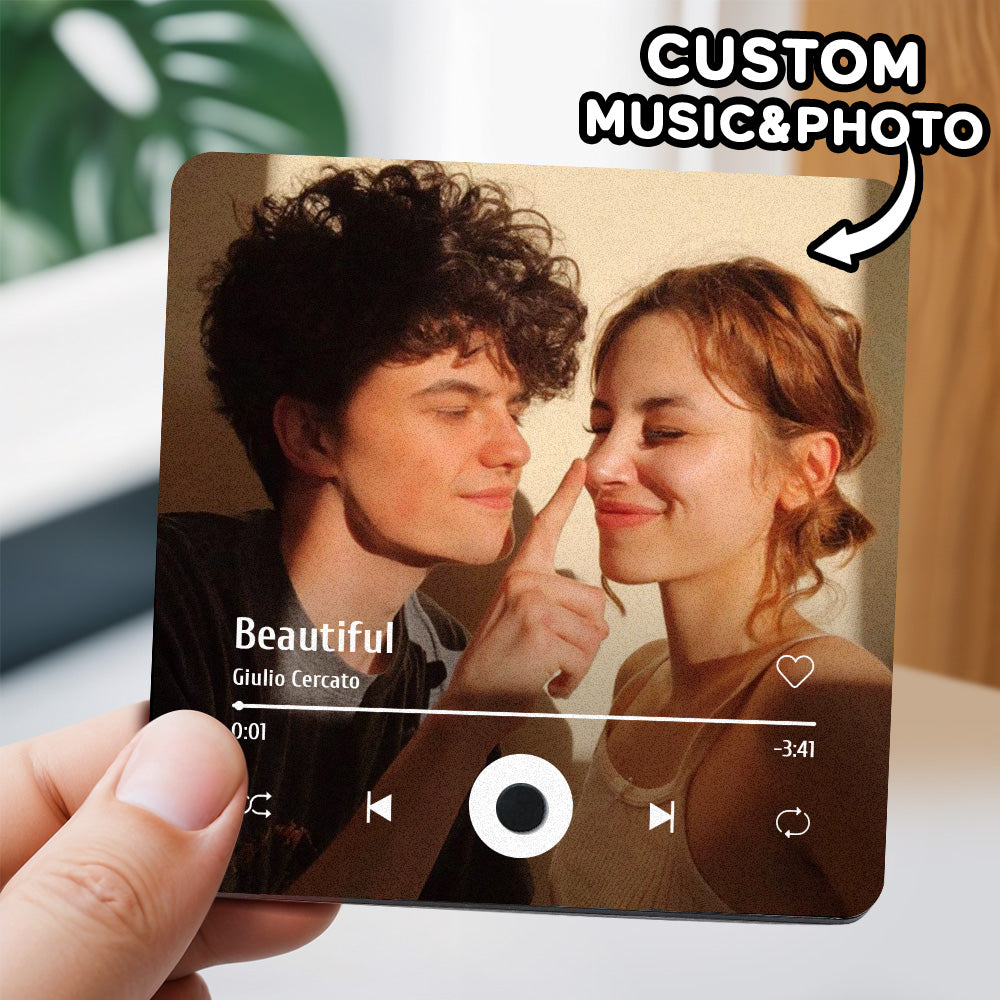 Custom Music Fridge Magnet Personalised Photo Fridge Magnet Can Play Songs Gifts for Her
