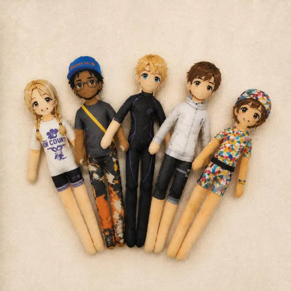 Personalized Mini Me Doll with Poseable Body, Custom Photo Doll Gift