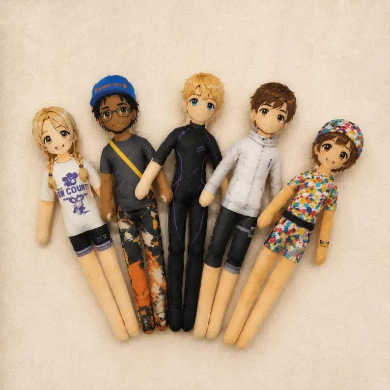 Personalized Mini Me Doll with Poseable Body, Custom Photo Doll Gift