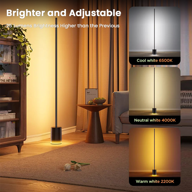Smart RGBIC Floor Lamp with App & Voice Control for Living Room