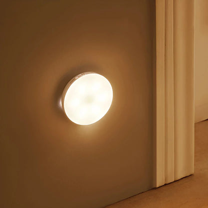 Stick-on night light for cabinets cupboards and shelves