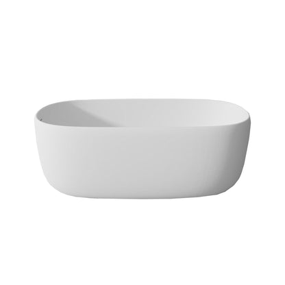 51" Modern Freestanding Soaking Bathtub Solid Surface Stone Resin Tub - Airayvis