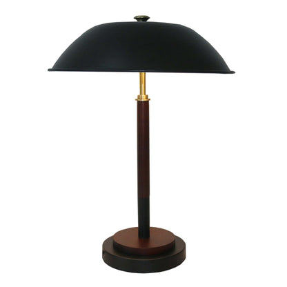 Cosmiclume Black Umbrella Shaped Table Lamp - Walnut Finish - Bronze - 110V