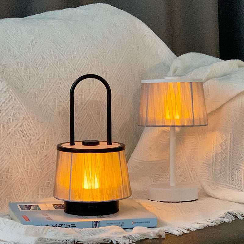 Minimalist Fabric Accent Table Lamp with USB Charging