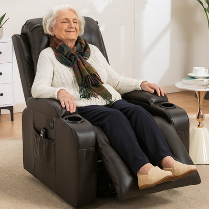 Power Lift Recliner Chair Heavy Duty Massage Heated USB Cup Holder